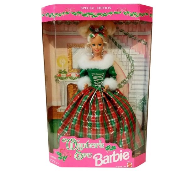 Winter's Eve Barbie #13613  Vintage 1994  NRFB  Plaid Gown   Doll-Mint   Box-VGC - Picture 1 of 11